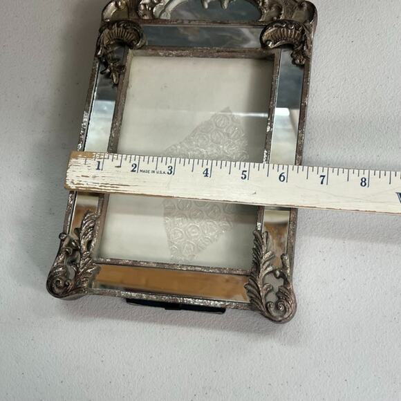 Holland and Boone Pewter Ornate Frame Mirrored Border & Filigree Design - Picture 8 of 15